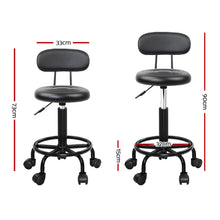 Load image into Gallery viewer, Artiss Salon Stool Swivel Chairs with Back Barber Beauty Hydralic Lift
