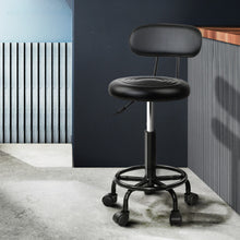 Load image into Gallery viewer, Artiss Salon Stool Swivel Chairs with Back Barber Beauty Hydralic Lift
