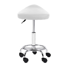 Load image into Gallery viewer, Artiss 2X Saddle Salon Stool Swivel Barber Hair Dress Chair Hydraulic Lift White
