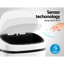 Load image into Gallery viewer, Devanti 58L Motion Sensor Bin Rubbish Automatic White
