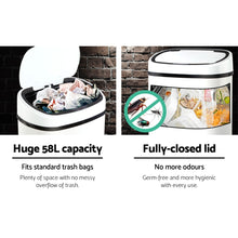 Load image into Gallery viewer, Devanti 58L Motion Sensor Bin Rubbish Automatic White

