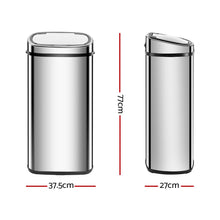 Load image into Gallery viewer, Devanti 68L Motion Sensor Bin Rubbish Automatic Silver
