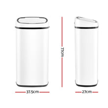 Load image into Gallery viewer, Devanti 68L Motion Sensor Bin Rubbish Automatic White
