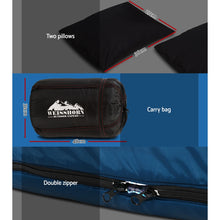 Load image into Gallery viewer, Weisshorn Sleeping Bag Double Pillow Thermal Camping Hiking Tent Blue -10�C
