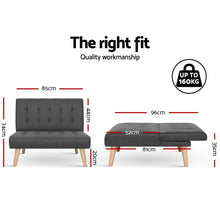 Load image into Gallery viewer, Artiss Linen Sofa Bed Lounge Chair Single Seater Modular Bed Set
