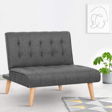 Load image into Gallery viewer, Artiss Linen Sofa Bed Lounge Chair Single Seater Modular Bed Set
