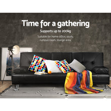 Load image into Gallery viewer, Exquisite 3 Seater PU Leather Sofa Bed - Black
