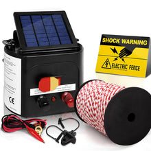 Load image into Gallery viewer, Giantz Fence Energiser 5KM Solar Powered Electric 500M Poly Rope
