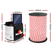 Load image into Gallery viewer, Giantz Fence Energiser 5KM Solar Powered Electric 500M Poly Rope

