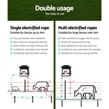 Load image into Gallery viewer, Giantz Fence Energiser 8KM Solar Powered Electric 500M Poly Rope
