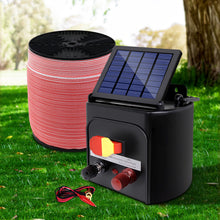 Load image into Gallery viewer, Giantz Fence Energiser 5KM Solar Powered Electric 1200M Poly Tape
