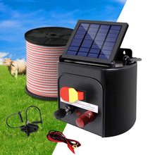 Load image into Gallery viewer, Giantz Fence Energiser 3KM Solar Powered Electric 400M Poly Tape Insulator
