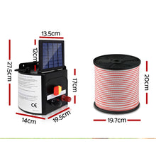 Load image into Gallery viewer, Giantz Fence Energiser 5KM Solar Powered Electric 400M Poly Tape Insulator
