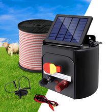 Load image into Gallery viewer, Giantz Fence Energiser 5KM Solar Powered Electric 400M Poly Tape Insulator
