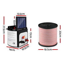 Load image into Gallery viewer, Giantz Fence Energiser 8KM Solar Powered Electric 400M Poly Tape Insulator
