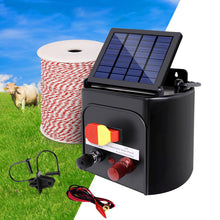 Load image into Gallery viewer, Giantz Fence Energiser 3KM Solar Powered Electric 500M Poly Wire Insulator
