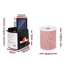 Load image into Gallery viewer, Giantz Fence Energiser 5KM Solar Powered Electric 500M Poly Wire Insulator
