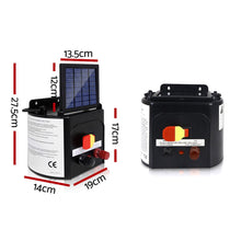Load image into Gallery viewer, Giantz Fence Energiser 3KM Solar Powered 0.1J Electric Fencing Charger
