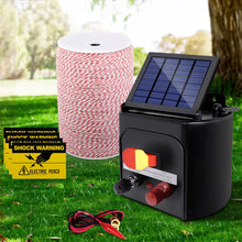 Load image into Gallery viewer, Giantz Fence Energiser 3KM Solar Powered Electric 2KM Poly Wire
