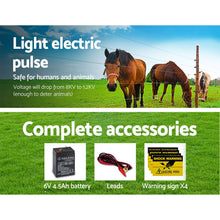 Load image into Gallery viewer, Giantz Fence Energiser 5KM Solar Powered 0.15J Electric Fencing Charger
