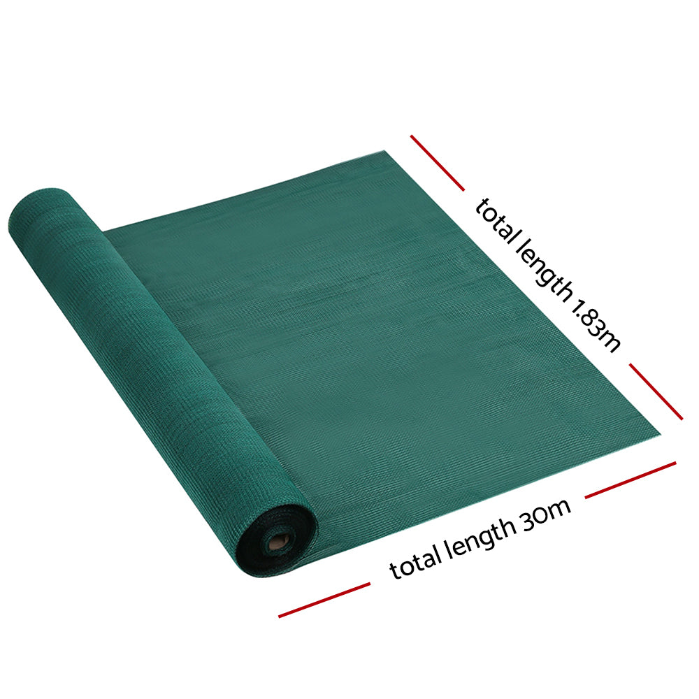 1.83x30m Shade Sail cloth - Green, 30% Shade block