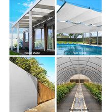 Load image into Gallery viewer, Instahut 3.66x10m 50% UV Shade Cloth Shadecloth Sail Garden Mesh Roll Outdoor White
