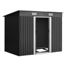 Load image into Gallery viewer, Durable Galvanized Steel Outdoor Storage Garden Shed 2.38x1.31M with Base
