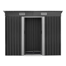 Load image into Gallery viewer, Durable Galvanized Steel Outdoor Storage Garden Shed 2.38x1.31M with Base
