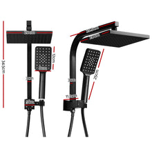 Load image into Gallery viewer, Cefito WELS 8'' Rain Shower Head Set Square Handheld High Pressure Wall Black
