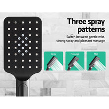 Load image into Gallery viewer, Cefito WELS 8'' Rain Shower Head Set Square Handheld High Pressure Wall Black
