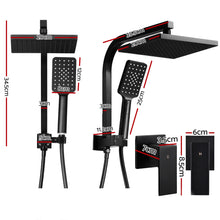 Load image into Gallery viewer, Cefito WELS 8'' Rain Shower Head Taps Square Handheld High Pressure Wall Black
