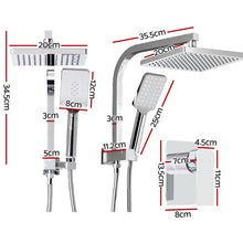 Load image into Gallery viewer, Cefito WELS 8'' Rain Shower Head Mixer Square Handheld High Pressure Wall Chrome
