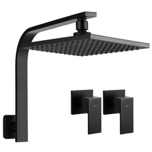 Load image into Gallery viewer, Cefito WElS 8'' Rain Shower Head Taps Square High Pressure Wall Arm DIY Black
