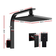 Load image into Gallery viewer, Cefito WElS 8'' Rain Shower Head Taps Square High Pressure Wall Arm DIY Black
