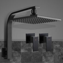 Load image into Gallery viewer, Cefito WElS 8'' Rain Shower Head Taps Square High Pressure Wall Arm DIY Black

