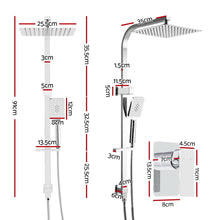 Load image into Gallery viewer, Cefito WELS 10'' Rain Shower Head Mixer Square Handheld High Pressure Wall Chrome
