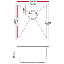 Load image into Gallery viewer, Cefito 39cm x 45cm Stainless Steel Kitchen Sink Under/Top/Flush Mount Silver
