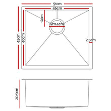Load image into Gallery viewer, Cefito 51cm x 45cm Stainless Steel Kitchen Sink Under/Top/Flush Mount Silver
