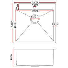 Load image into Gallery viewer, Cefito 53cm x 50cm Stainless Steel Kitchen Sink Under/Top/Flush Mount Silver
