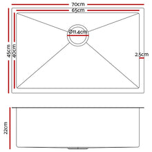 Load image into Gallery viewer, Cefito 70cm x 45cm Stainless Steel Kitchen Sink Under/Top/Flush Mount Silver
