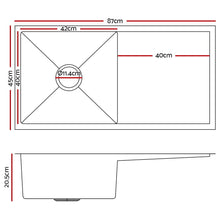 Load image into Gallery viewer, Cefito 87cm x 45cm Stainless Steel Kitchen Sink Under/Top/Flush Mount Silver
