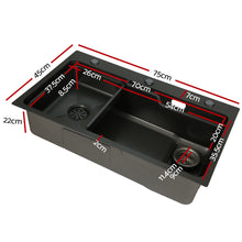 Load image into Gallery viewer, Cefito Kitchen Sink Basin Stainless Steel Under/Top/Flush Mount Bowl 750X450MM
