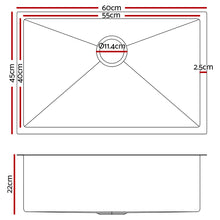 Load image into Gallery viewer, Cefito 60cm x 45cm Stainless Steel Kitchen Sink Under/Top/Flush Mount Black
