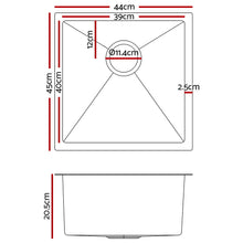Load image into Gallery viewer, Cefito Handmade Kitchen Sink Stainless steel Sink 44cm x 45cm
