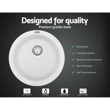 Load image into Gallery viewer, Cefito Stone Kitchen Sink Round 430MM Granite Under/Topmount Basin Bowl Laundry White
