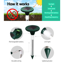 Load image into Gallery viewer, Gardeon Snake Repeller Set of 12 Solar LED Pulse Plus Ultrasonic Pest Rodent Repellent
