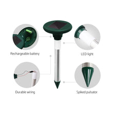 Load image into Gallery viewer, Gardeon Snake Repeller 8X Solar LED Pulse Plus Ultrasonic Pest Rodent Repellent
