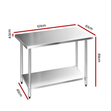 Load image into Gallery viewer, 1219 x 610mm Commercial Stainless Steel Kitchen Bench
