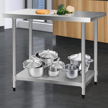 Load image into Gallery viewer, 1219 x 610mm Commercial Stainless Steel Kitchen Bench
