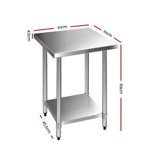 Load image into Gallery viewer, 610 x 610m Commercial Stainless Steel Kitchen Bench
